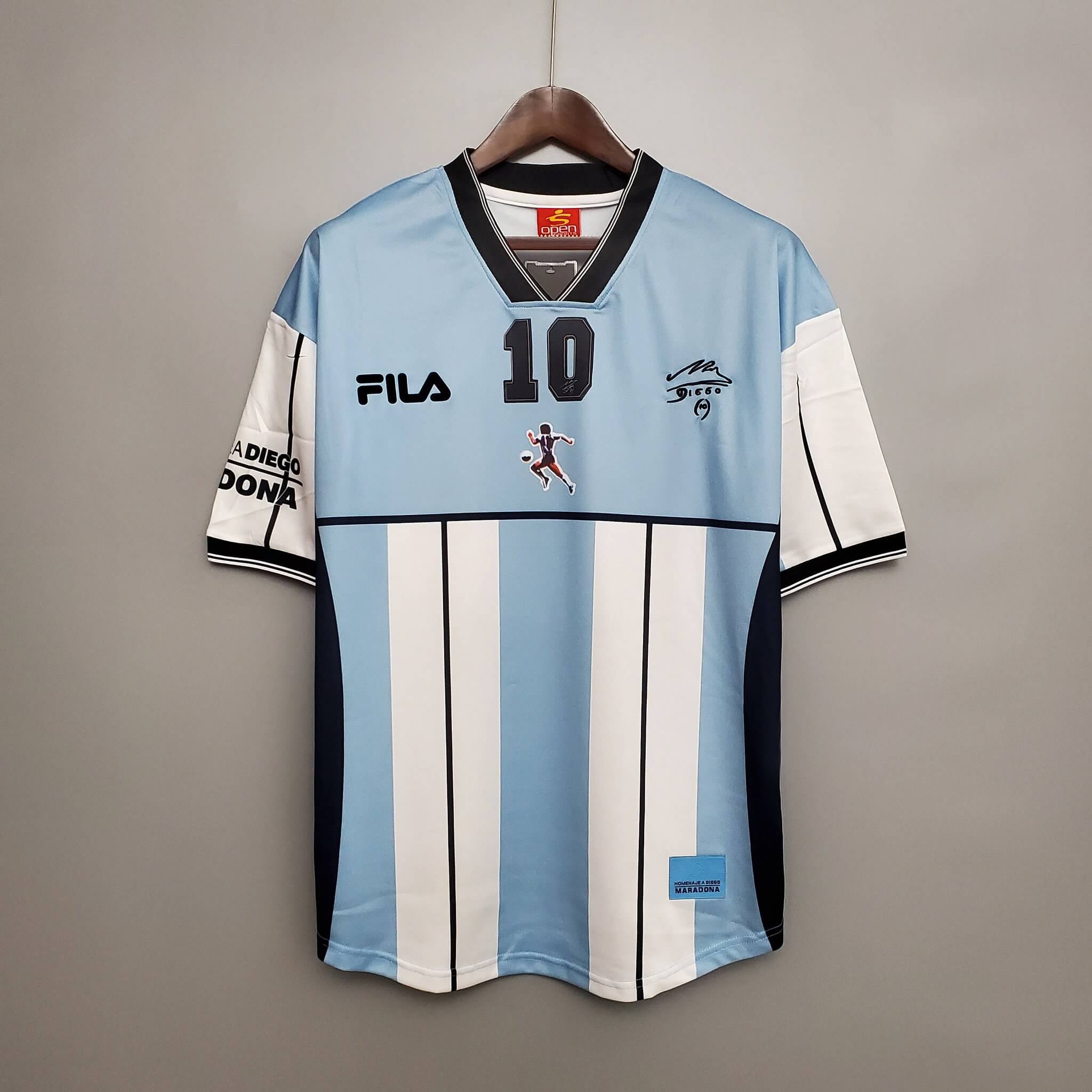 Diego Maradona Vintage Tribute Soccer Jersey Argentina 