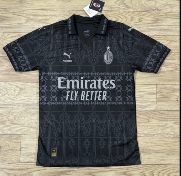 Ac Milan x Pleasures 23/24 4th Black kit – Fan Version