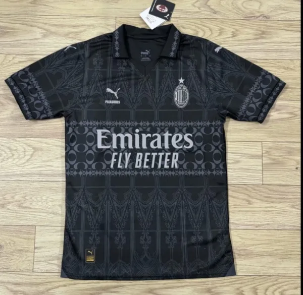 Ac Milan x Pleasures 23/24 4th Black kit – Fan Version