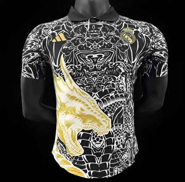 Real Madrid Black Dragon Polo Jersey 24/25 – Player version