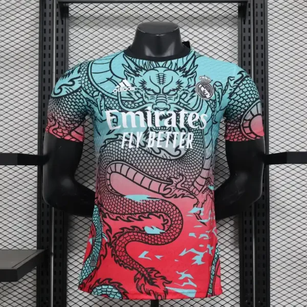 Real Madrid Bleu & Rouge Dragon Jersey 24/25 – Fan Version