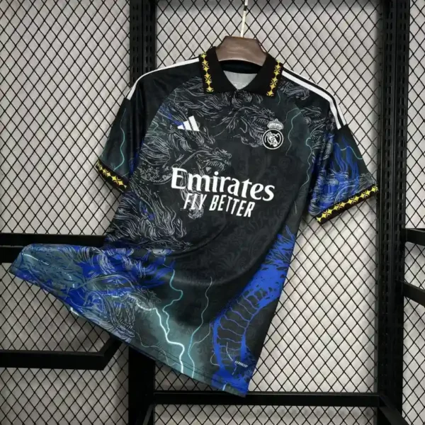 Real Madrid Black Blue Dragon  Edition Jersey – Fan Version