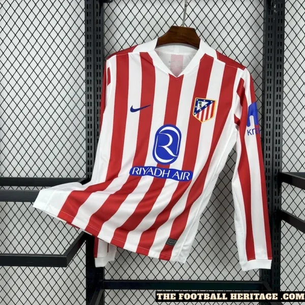 Atletico Madrid 2025/26 Home Kit Long Sleeve