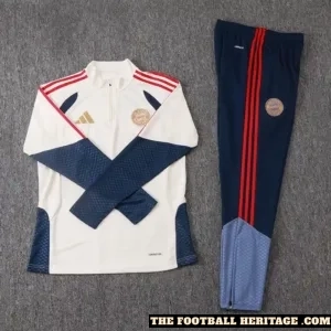 26/27 Bayern Munich Beige and Blue Quarter Zip Tracksuit
