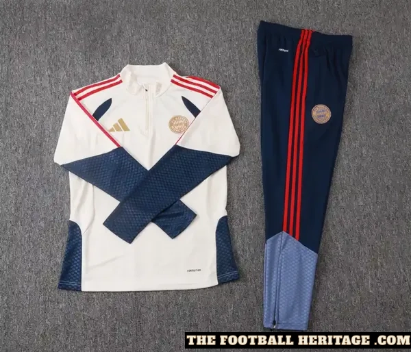 26/27 Bayern Munich Beige and Blue Quarter Zip Tracksuit